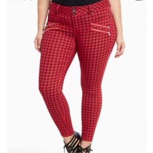 Torrid Pink and Black Checkered Denim